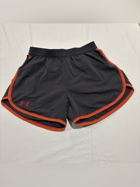 Under Armour Black Women's Athletic Shorts with Orange Accent